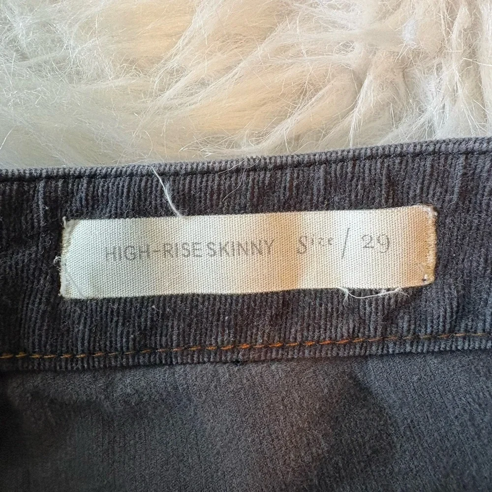 Pilcro And The Letterpress High Rise Skinny‎ Corduroy Pants Womens 28x24 Gray